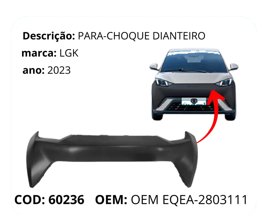 Para-choque dianteiro do BYD Dolphin Mini multimarcas — Desmonte75 Feira de Santana